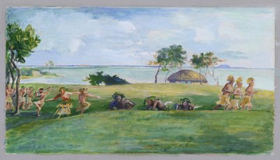 Danse militaire à Samoa - John La Farge or Lafarge