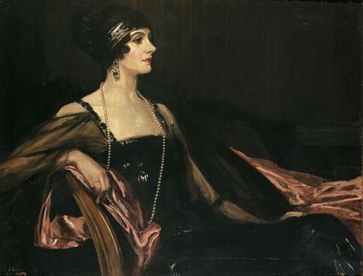 Une Dame en Noir: Portrait de Jean Ainsworth, Vicomtesse Massereene et Ferrard - John Lavery