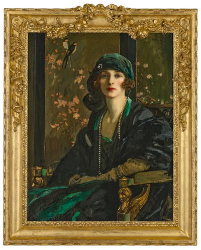 Une dame en noir et vert : Mme Freda Dudley Ward - John Lavery