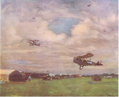 Un aérodrome en 1918, de British Adventure publié par Collins, 1947 - John Lavery