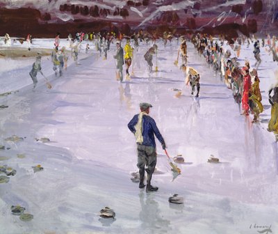 Curling à Wengen - John Lavery