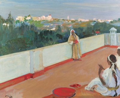 Soirée sur le toit de la maison, Tanger - John Lavery