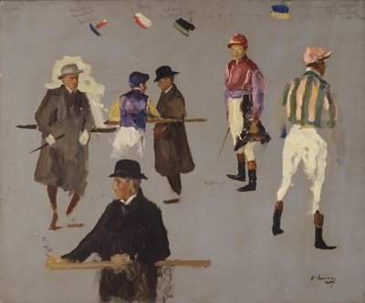 Jockeys et propriétaires à Epsom - John Lavery