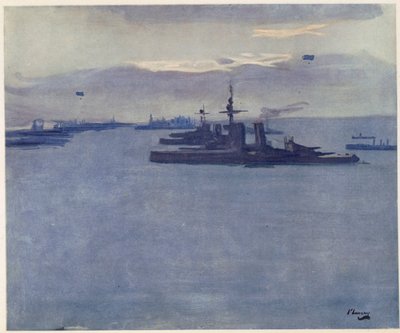 Le Firth of Forth, Vent, 1917, de British Artists at the Front, Continuation of The Western Front, 1918 - John Lavery