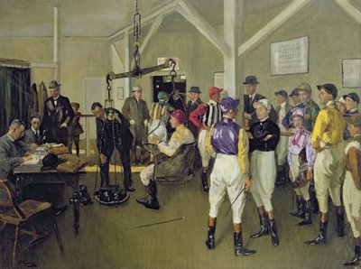 La salle de pesée, Hurst Park - John Lavery