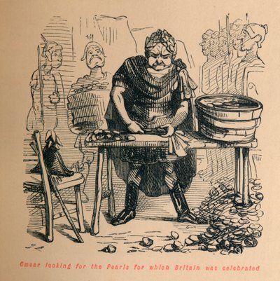 César cherchant les perles pour lesquelles la Grande-Bretagne était célèbre, vers 1860 - John Leech