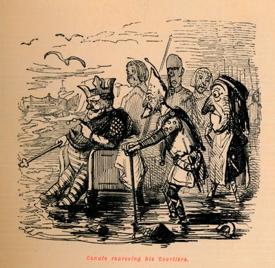 Canute réprimandant ses courtisans - John Leech
