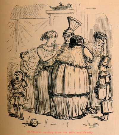 Coriolanus quittant sa femme et sa famille, 1852 - John Leech