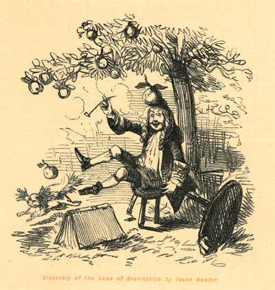 Découverte des lois de la gravitation par Isaac Newton, 1897 - John Leech