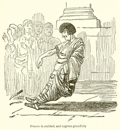 Drusus est poignardé et expire gracieusement - John Leech