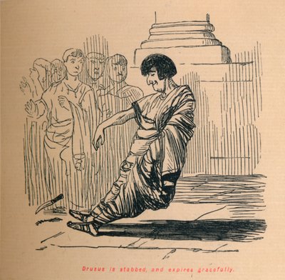 Drusus est poignardé et expire gracieusement, 1852 - John Leech
