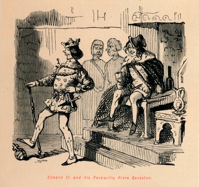 Édouard II et son favori, Piers Gaveston, vers 1860 - John Leech