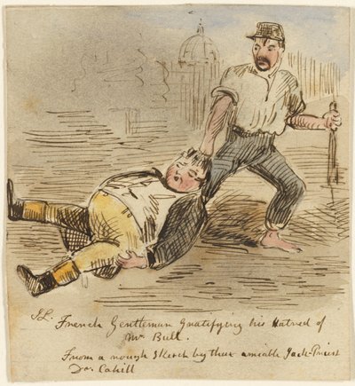 Gentilhomme français satisfaisant sa haine de M. Bull - John Leech