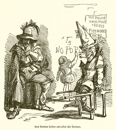 Guy Fawkes avant et après la torture - John Leech