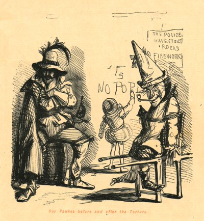 Guy Fawkes avant et après la torture, 1897 - John Leech