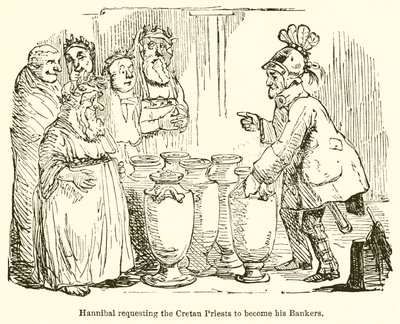 Hannibal demandant aux prêtres crétois de devenir ses banquiers - John Leech