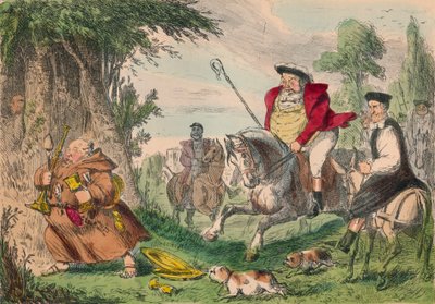 Henri VIII chassant les moines, 1850 - John Leech