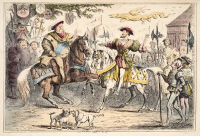 Henri VIII rencontrant François Ier, de The Comic History of England, pub. 1864 - John Leech