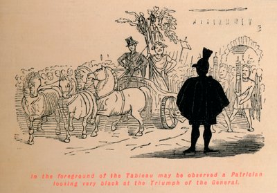 Au premier plan du tableau, on peut observer un patricien regardant très noir le triomphe de t - John Leech