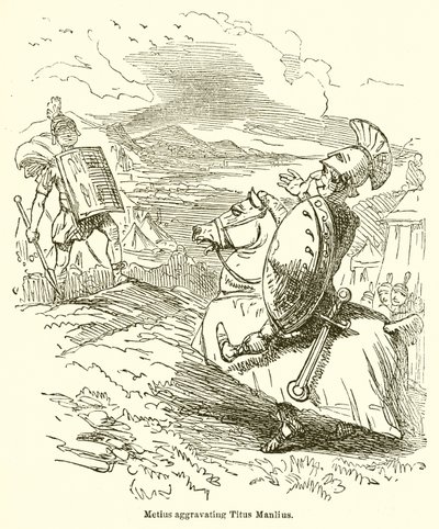 Metius aggravant Titus Manlius - John Leech