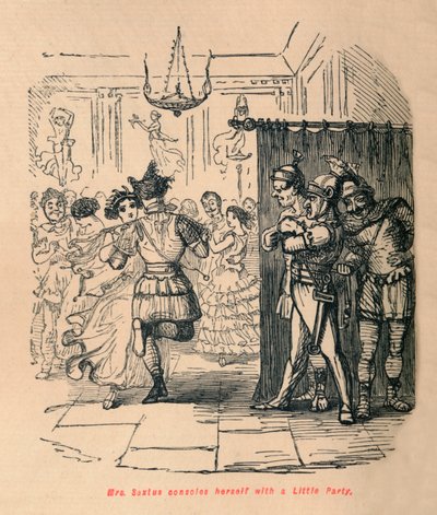 Mme Sextus se console avec une petite fête, 1852 - John Leech