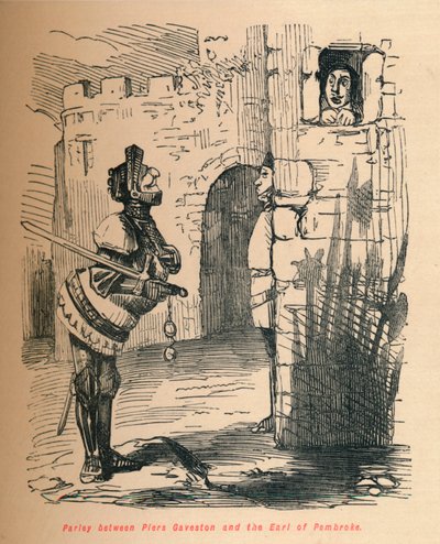 Pourparlers entre Piers Gaveston et le comte de Pembroke, vers 1860 - John Leech