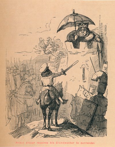 Le prince Arthur demande à sa grand-mère de se rendre, vers 1860 - John Leech