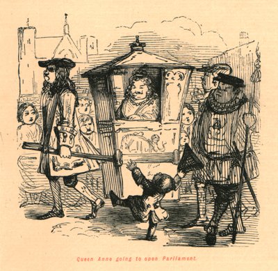 La reine Anne allant ouvrir le Parlement - John Leech