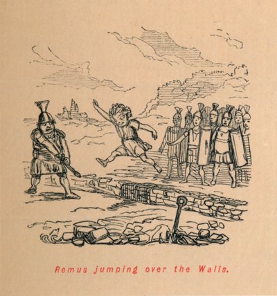 Rémus sautant par-dessus les murs, 1852 - John Leech