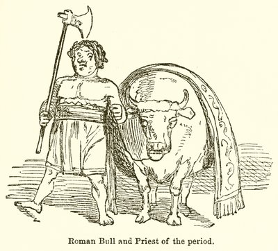 Taureau romain et prêtre de l