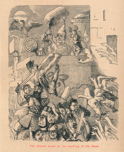 La Citadelle sauvée par le caquetage des oies, 1852 - John Leech