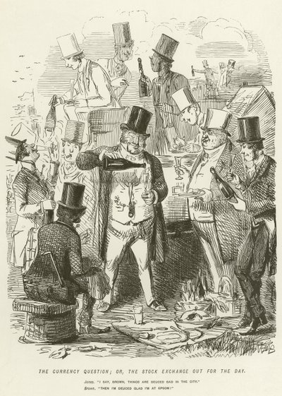 La question de la monnaie; ou, la Bourse en sortie - John Leech