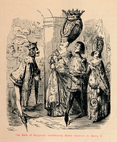 Le duc de Bourgogne présentant la reine Isabelle à Henri V - John Leech