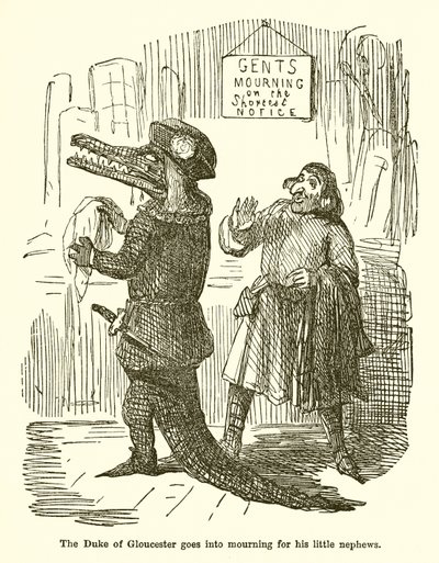 Le duc de Gloucester porte le deuil de ses petits neveux - John Leech