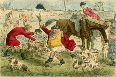 La chasse, le jour du Chat et du Pot de Moutarde - John Leech