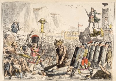 Le débarquement de Jules César, de The Comic History of England, pub. 1864 - John Leech
