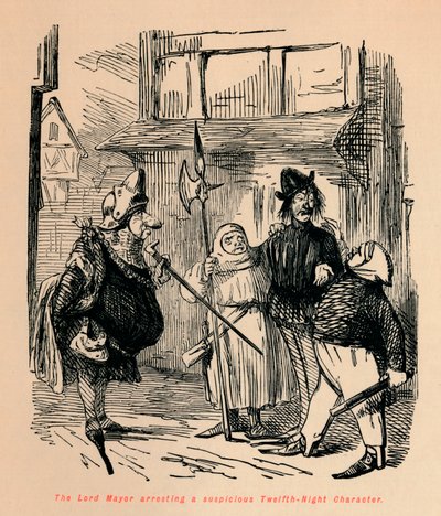 Le Lord Maire arrêtant un personnage suspect de la Nuit des Rois, vers 1860 - John Leech
