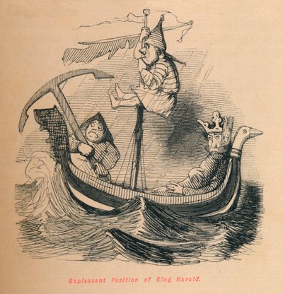 Position désagréable du roi Harold, vers 1860 - John Leech
