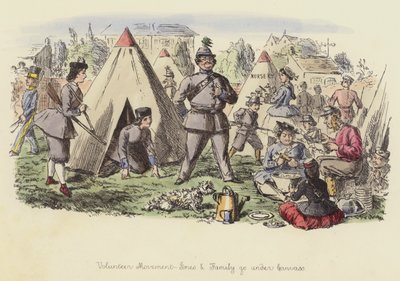 Mouvement volontaire, Jones et sa famille sous la tente - John Leech