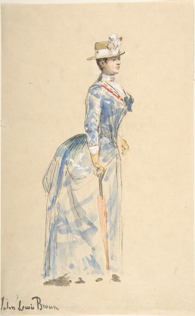 Femme vêtue de bleu, 19e siècle - John Lewis Brown