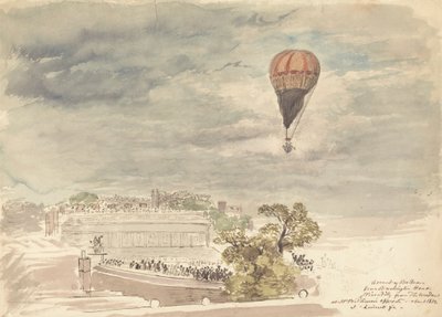 Ascension de ballon depuis Burlington House, Piccadilly, depuis la fenêtre de M. B. Palmer - John Linnell