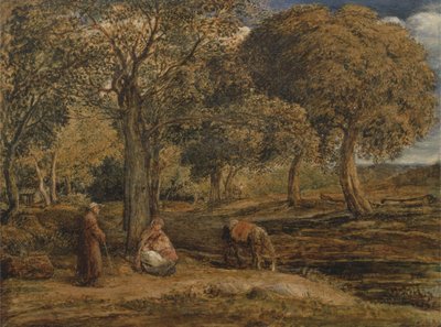 Paysage avec groupe familial, peut-être Le Repos pendant la fuite en Égypte - John Linnell