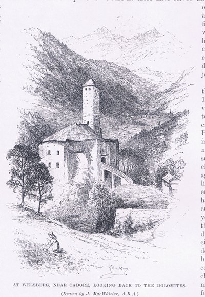 À Welsberg, près de Cadore, vue sur les Dolomites, du Magazine of Art 1893, Cassell and Company - John MacWhirter