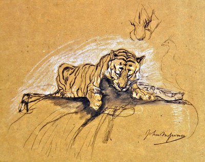 Tigresse mangeant, vers 1875 - John Macallan Swan