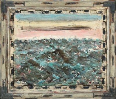 Mer, rouge clair et bleu céruléen 1948 (huile sur toile) - John Marin