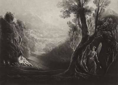 Satan contemplant et Ève au paradis, c.1827 - John Martin