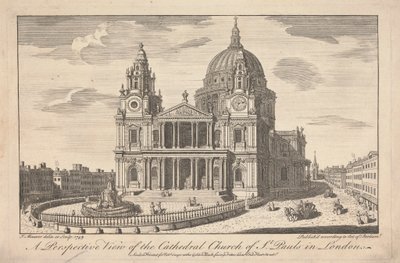 Vue en perspective de la cathédrale Saint-Paul de Londres - John Maurer