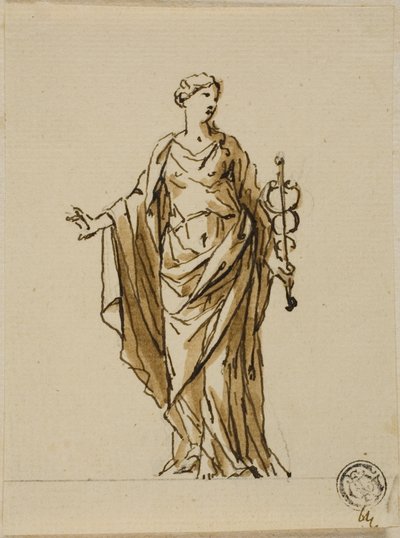 Figure allégorique debout avec caducée (Paix ?) - John Michael Rysbrack