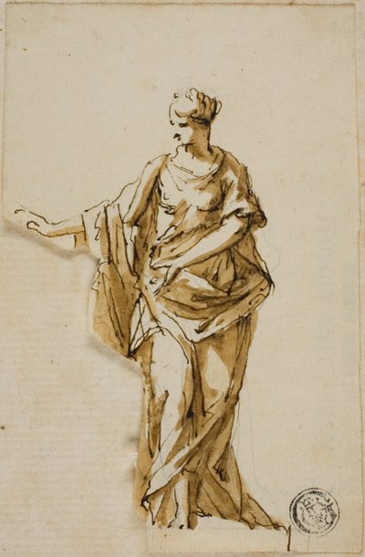 Figure féminine debout avec le bras droit levé - John Michael Rysbrack