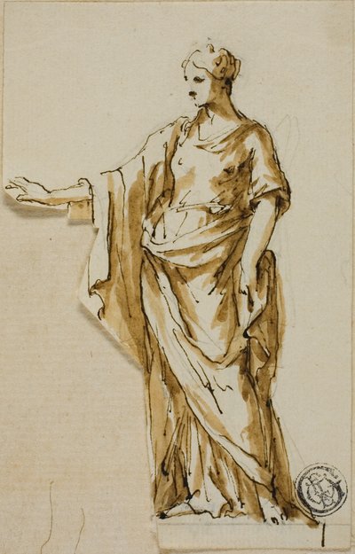 Figure féminine debout avec le bras droit levé - John Michael Rysbrack